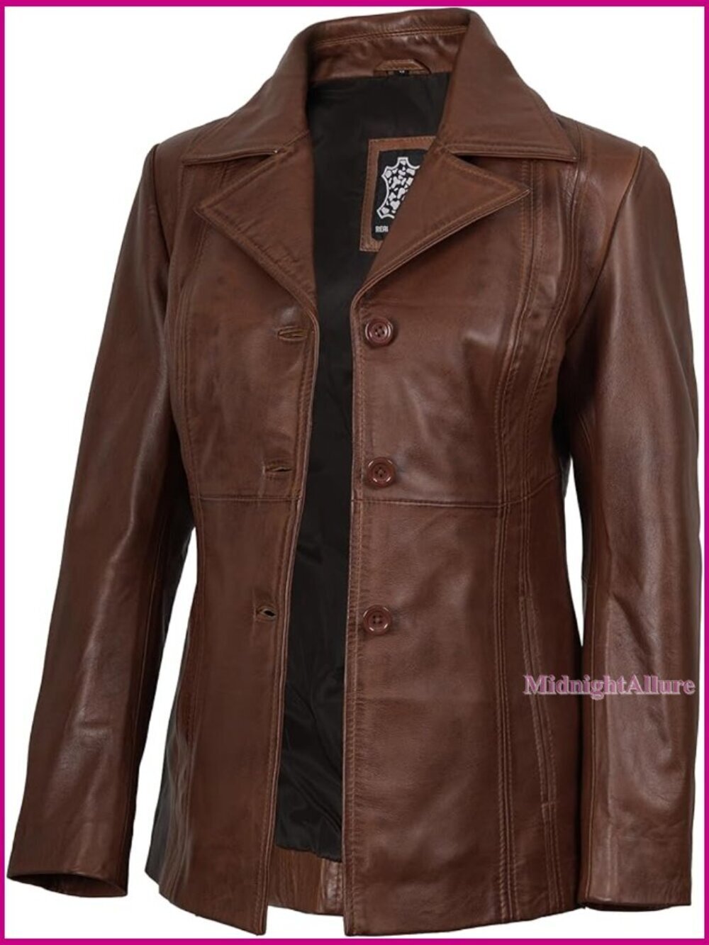 Real Lambskin Leather Blazer Coat Women's Tailored Casual Dressy Jacket - Picture 1 of 7
